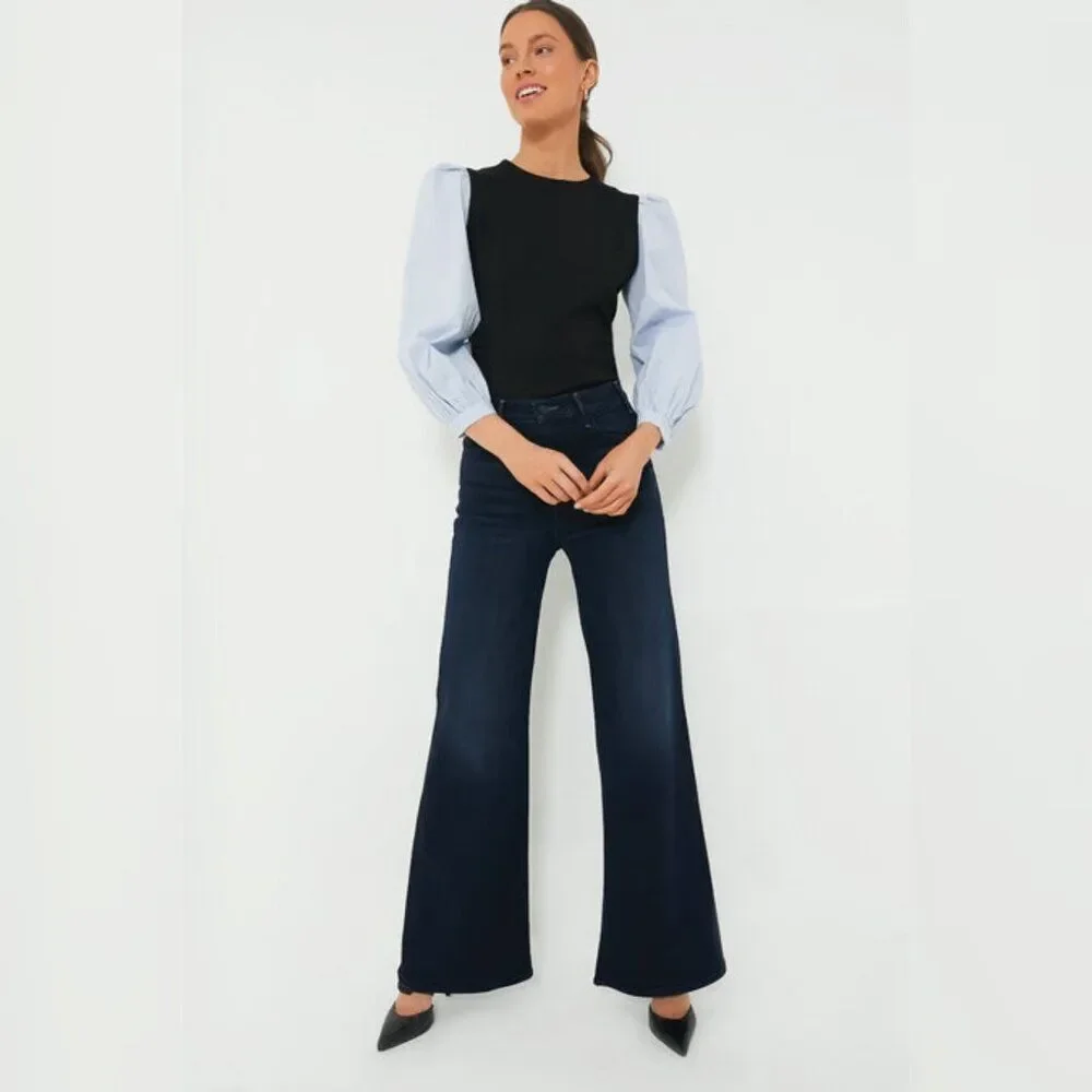 Tuckernuck - Size XS - Mixed‎ Media Gracia Black & Blue Top $128